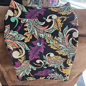 LuLaRoe Black Multicolor Floral Pencil Skirt